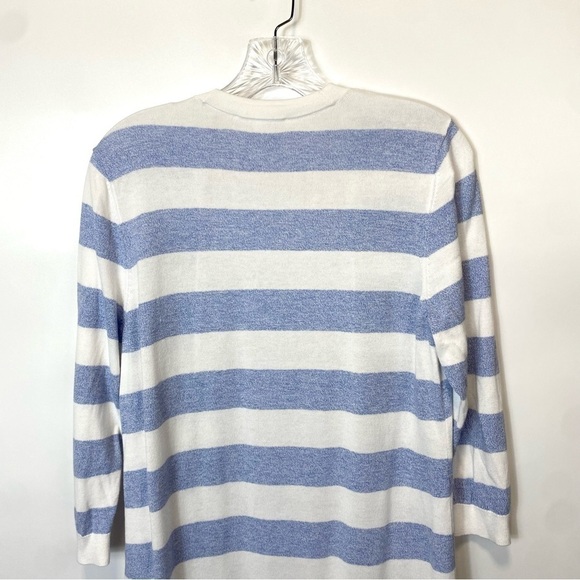 Talbots Blue Striped Sweater Cardigan Duster MP - Picture 10 of 12